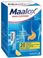 Maalox Maux D'estomac, Suspension Buvable Citron 20 Sachets à LORMONT