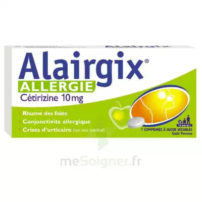 Alairgix Allergie Cetirizine 10 Mg Comprimés à Sucer Séc Plq/7 à LORMONT